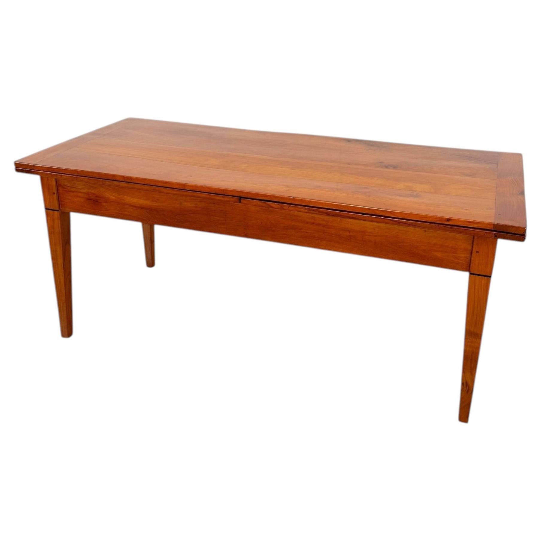 Biedermeier Expandable Table, Cherry Wood, Chestnut, France, circa 1820