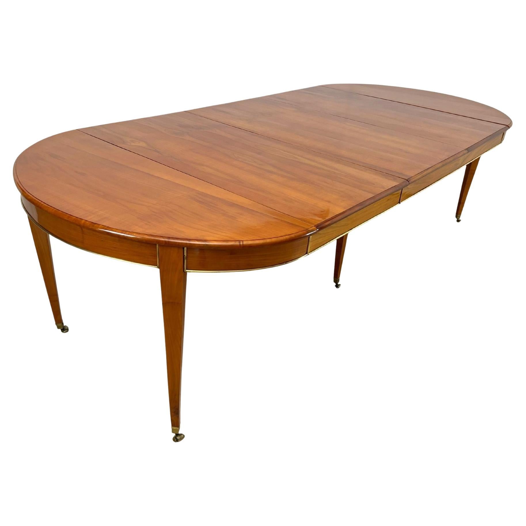 Biedermeier Extendable Table, Cherrywood, Brass, Southwest Germany circa 1820 For Sale
