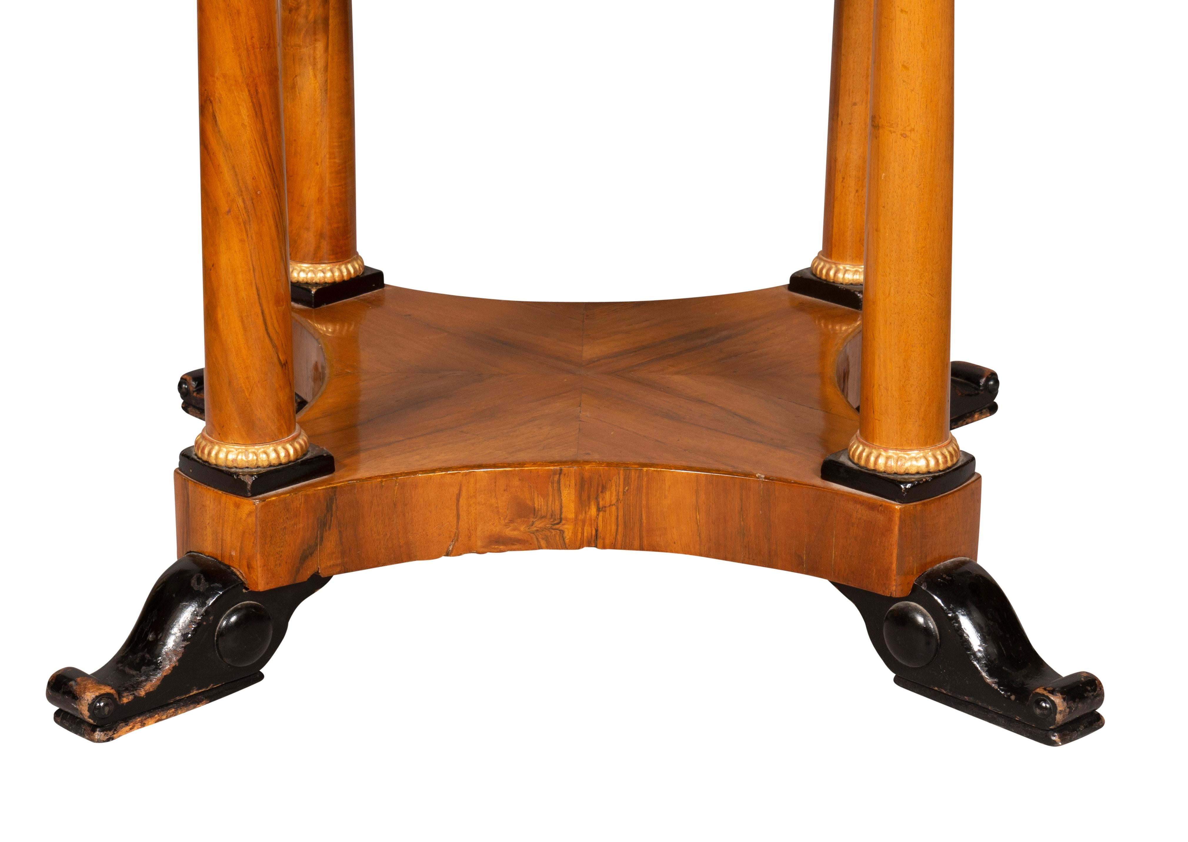 Biedermeier Figured Walnut and Ebonized Center Table 4