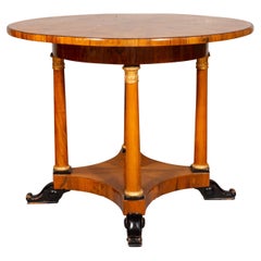 Biedermeier Figured Walnut and Ebonized Center Table