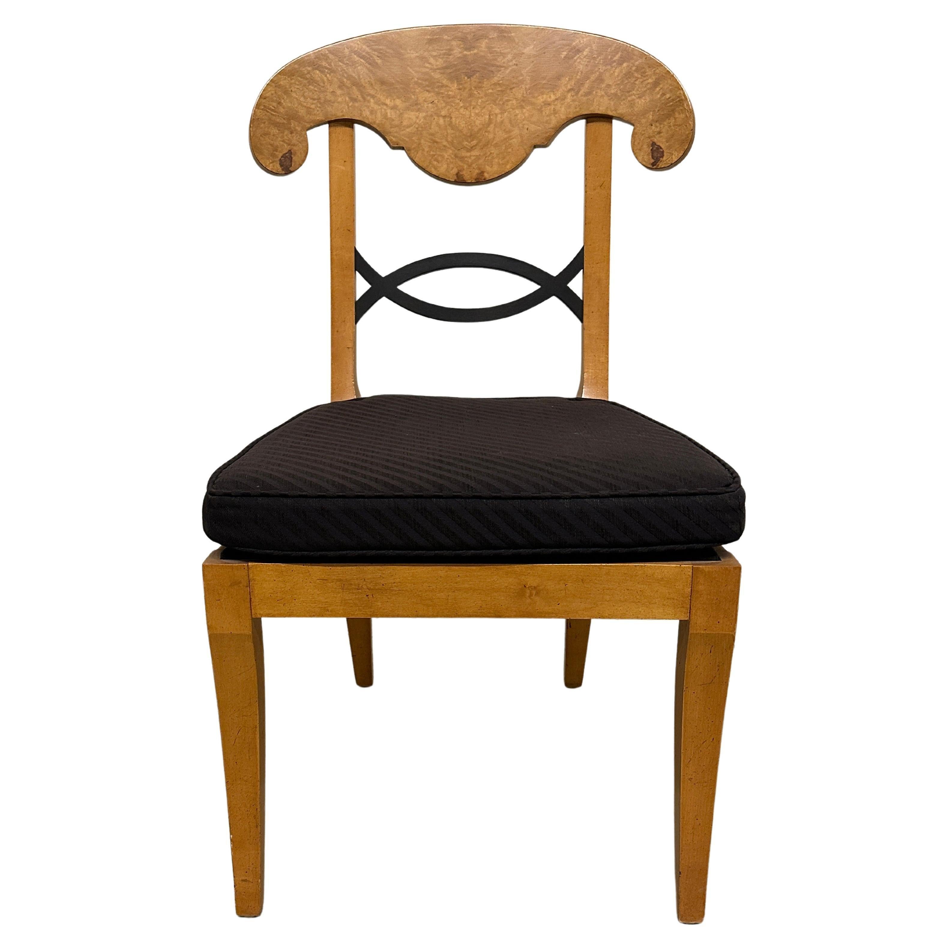 The high-end Baker manufacturer was inspired by this so refined Biedermeier style and made these chairs with the same attention.
Biedermeier itself was inspired by the Directoire French style which shows that every period gets its inspiration from