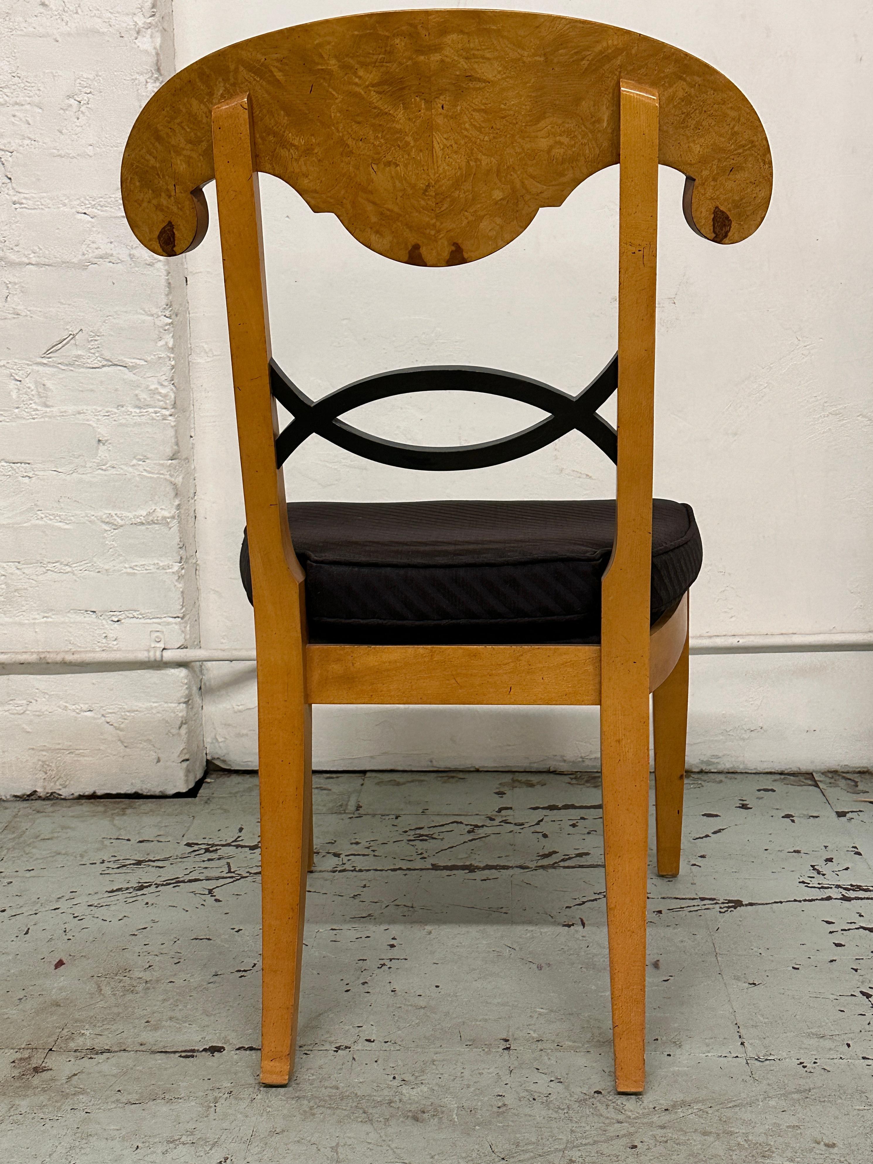 Biedermeier for Baker Set of 6 Dining Chairs In Good Condition For Sale In Pasadena, CA