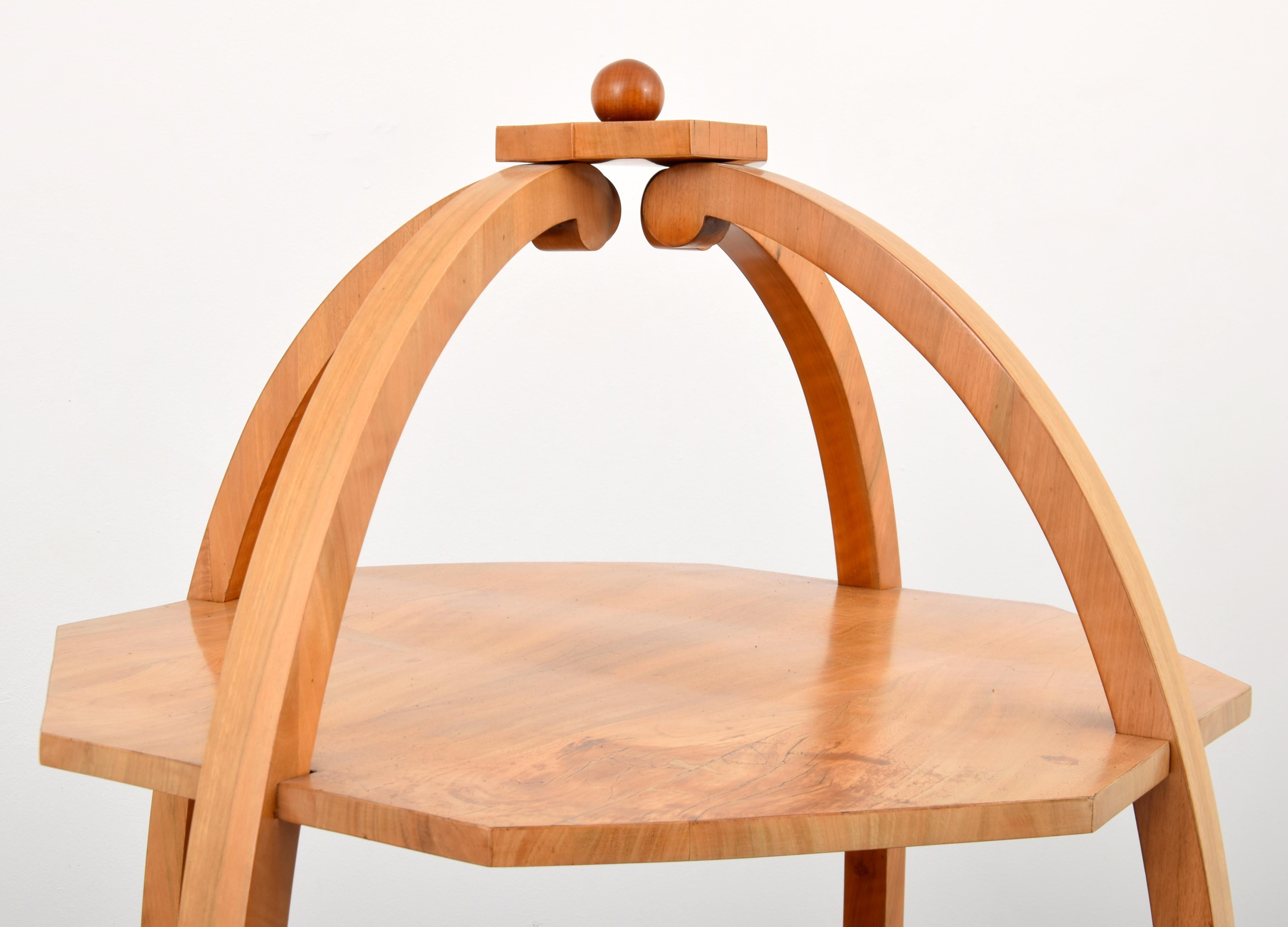 Wood Biedermeier Freestanding Tiered Display Shelf For Sale