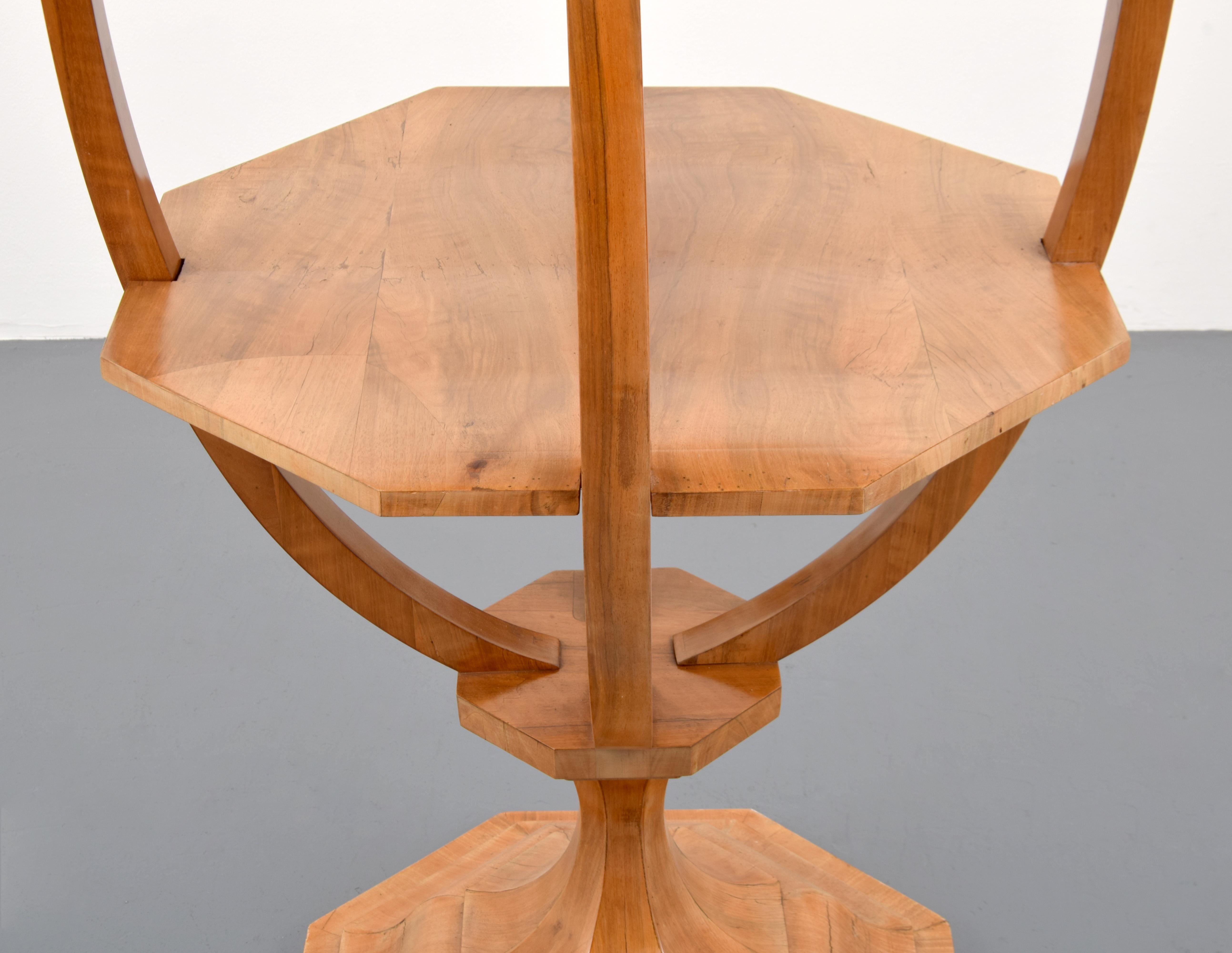 Wood Biedermeier Freestanding Tiered Display Shelf / Vitrine / Etagere For Sale