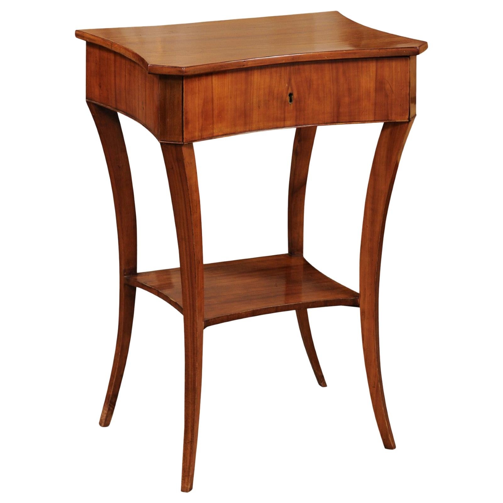 Biedermeier Fruitwood and Ash Side Table, Early 19th Century