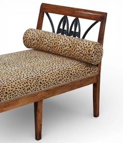 Biedermeier Fruitwood and Ebonized Window Bench