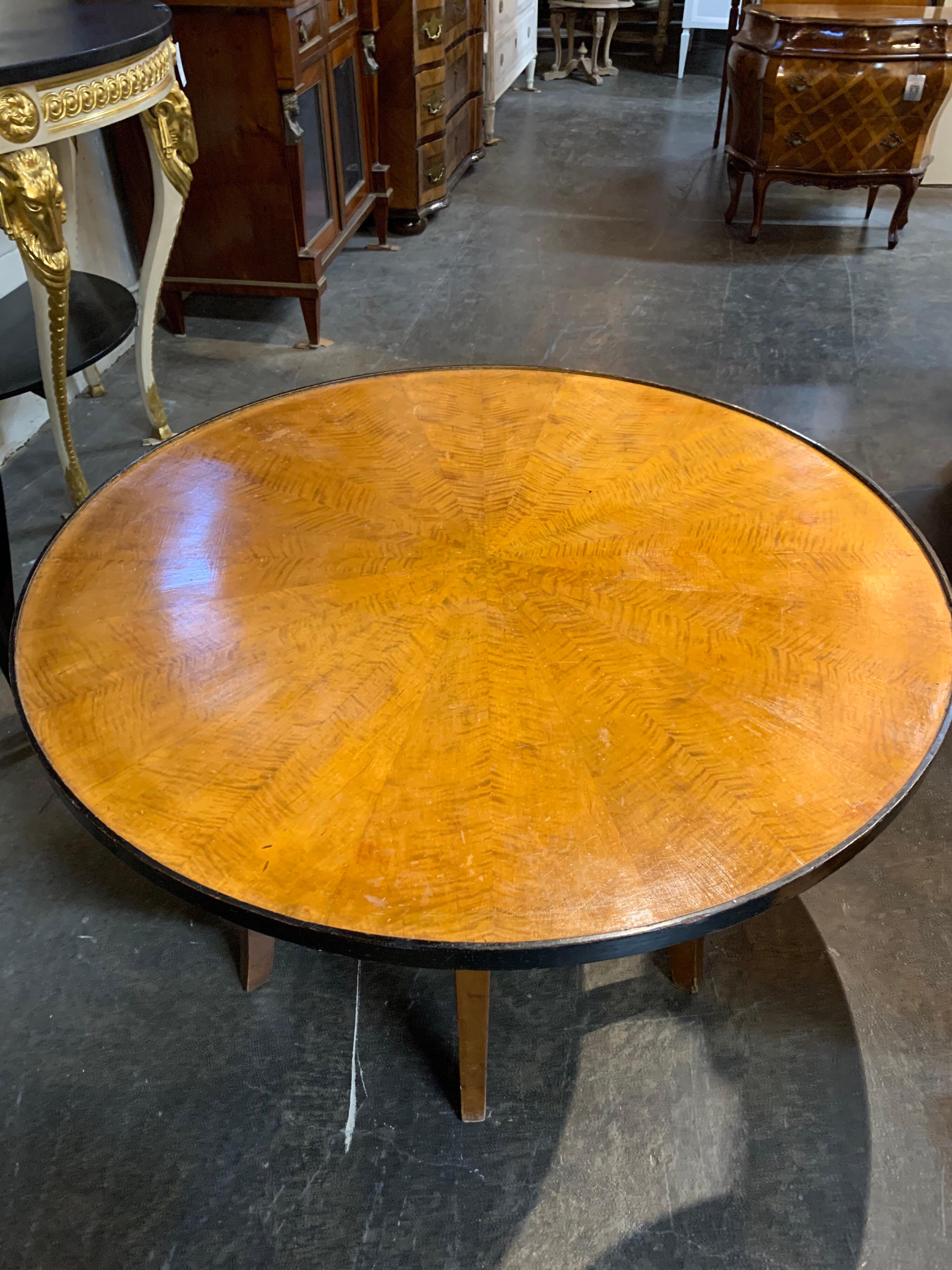 Biedermeier Fruitwood Ebonized Cocktail Table In Good Condition In Dallas, TX