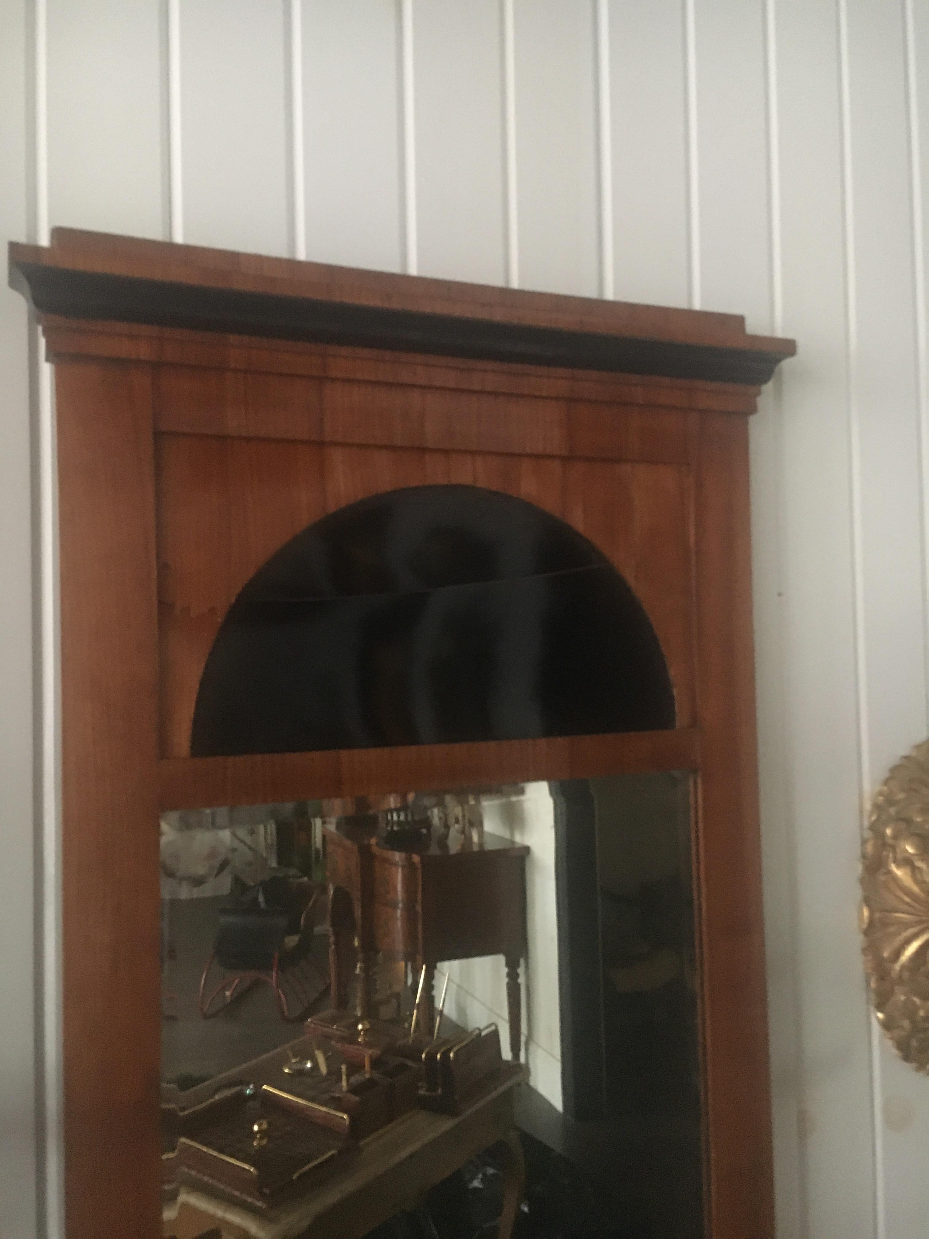 Neoclassical Biedermeier Fruitwood Pier Mirror, 19th Century For Sale