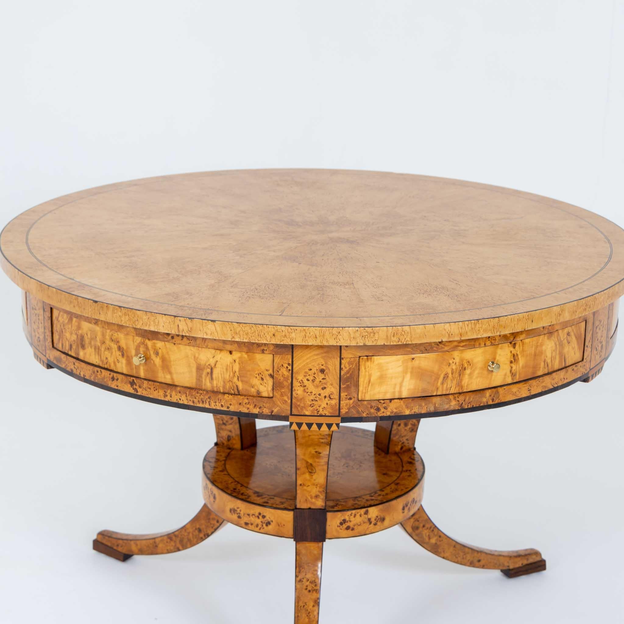 Biedermeier Game Table in Birch, Baltic States, early 19th Century 5