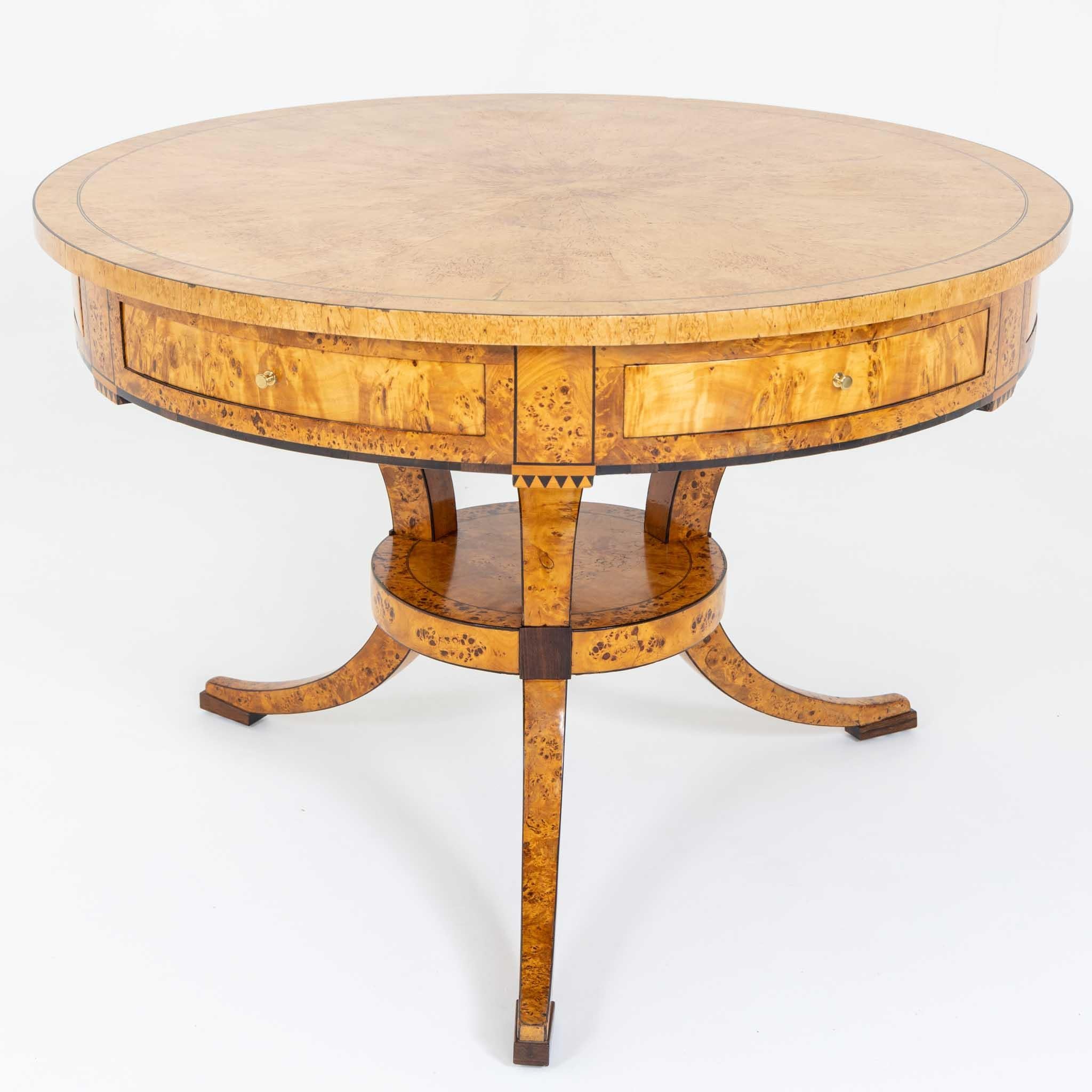 Biedermeier Game Table in Birch, Baltic States, early 19th Century 6