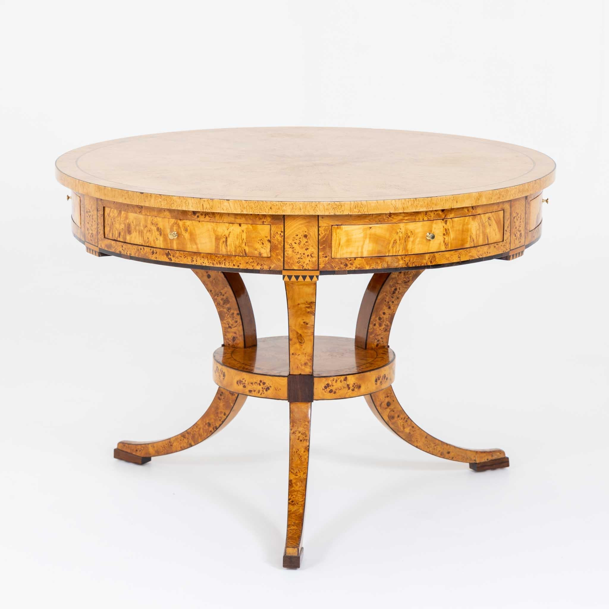 Biedermeier Game Table in Birch, Baltic States, early 19th Century 8