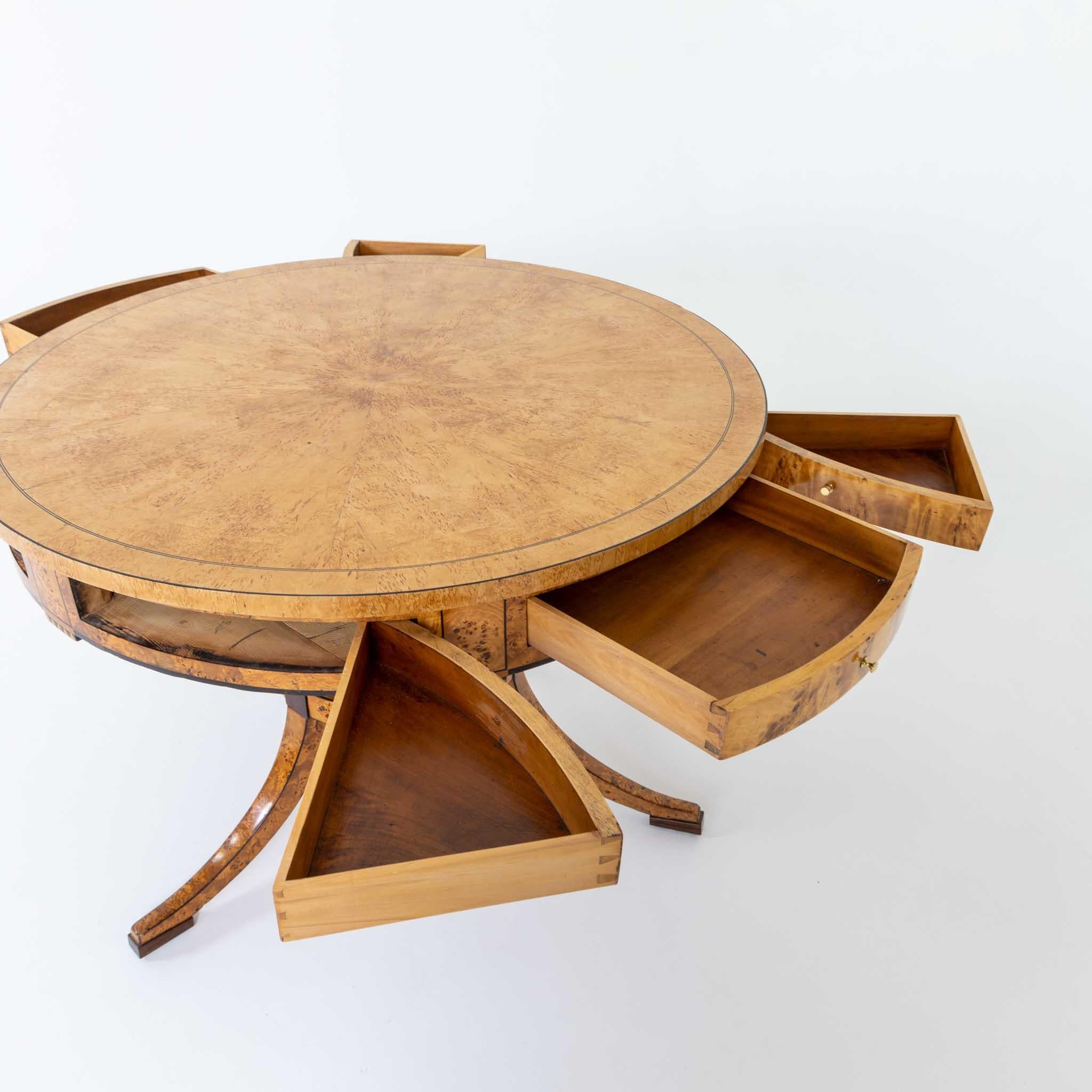 Early 19th Century Biedermeier Game Table in Birch, Baltic States, early 19th Century For Sale
