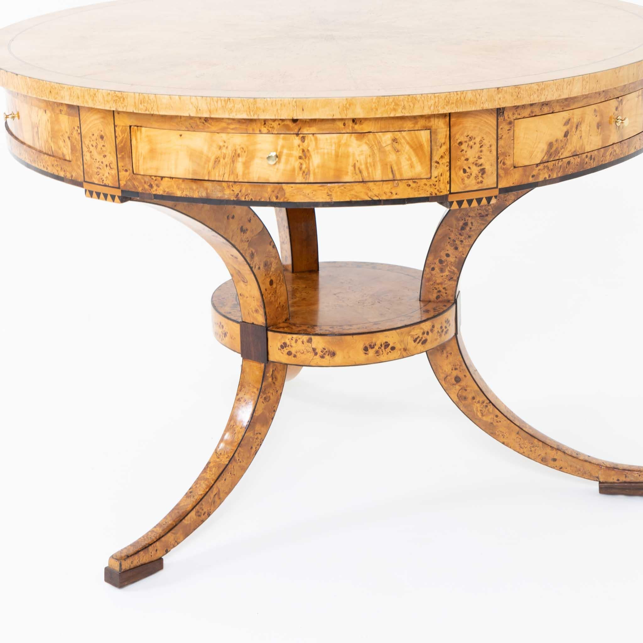 Biedermeier Game Table in Birch, Baltic States, early 19th Century 3