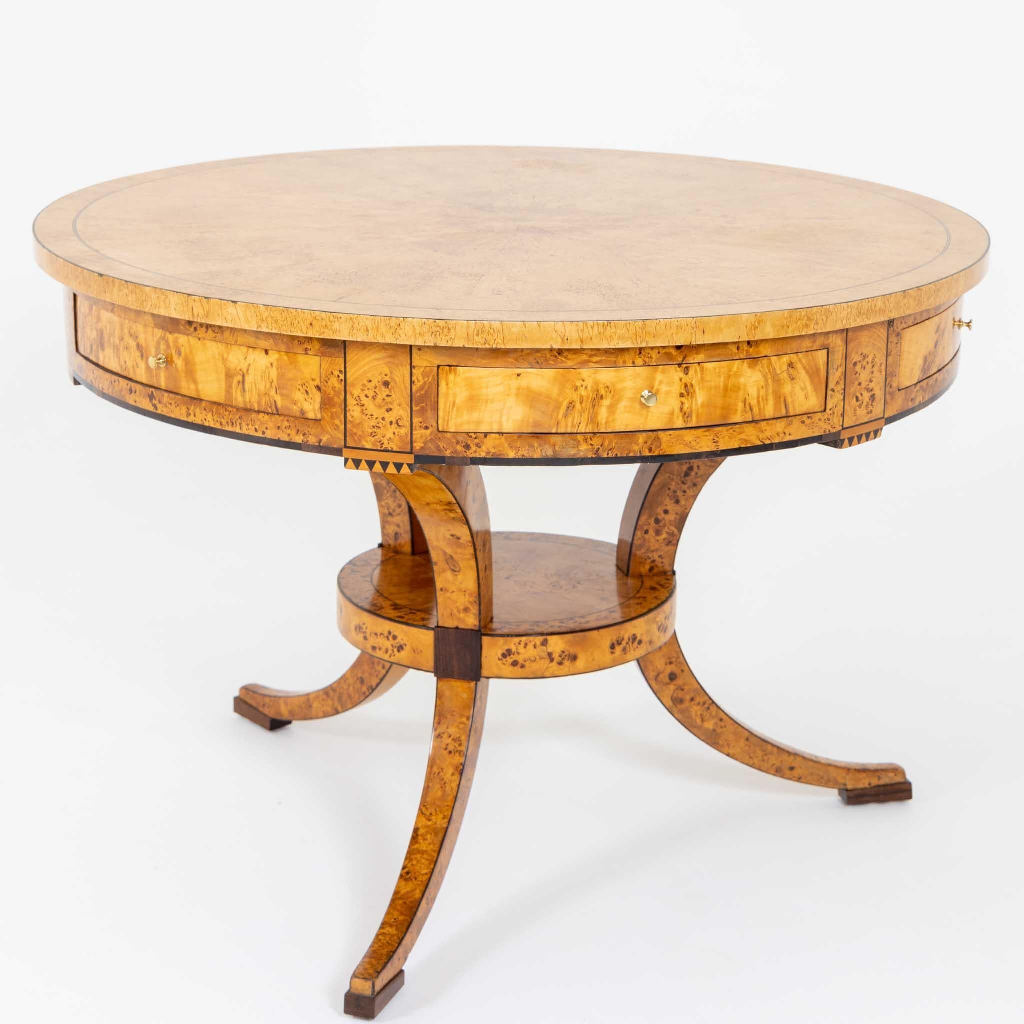 Biedermeier Game Table in Birch, Baltic States, early 19th Century 4