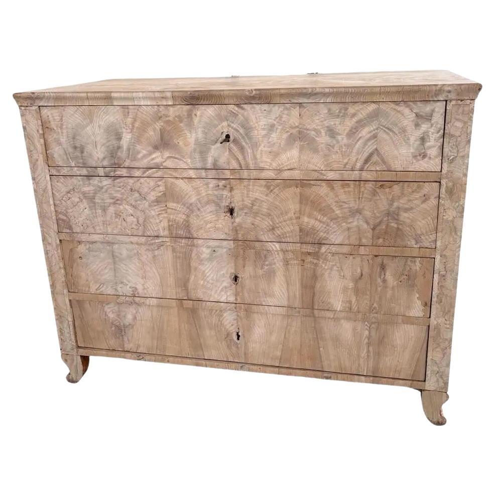 Biedermeier Deutsche Kommode/Kommode/Kommode aus gebleichtem Nussbaumholz