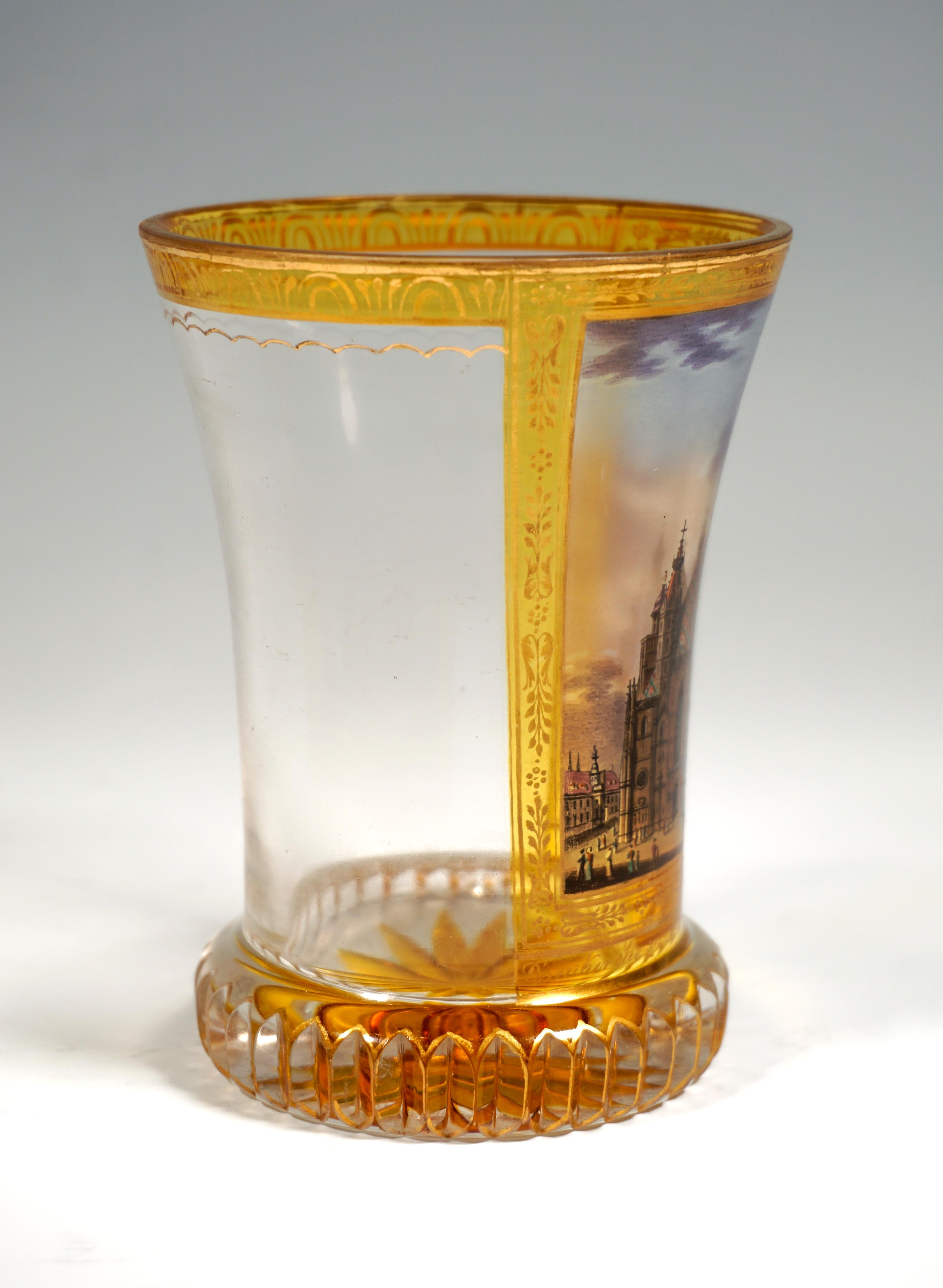 Biedermeier Glass Beaker with St. Stephen's Cathedral Kothgasser Vienna c 1820 1