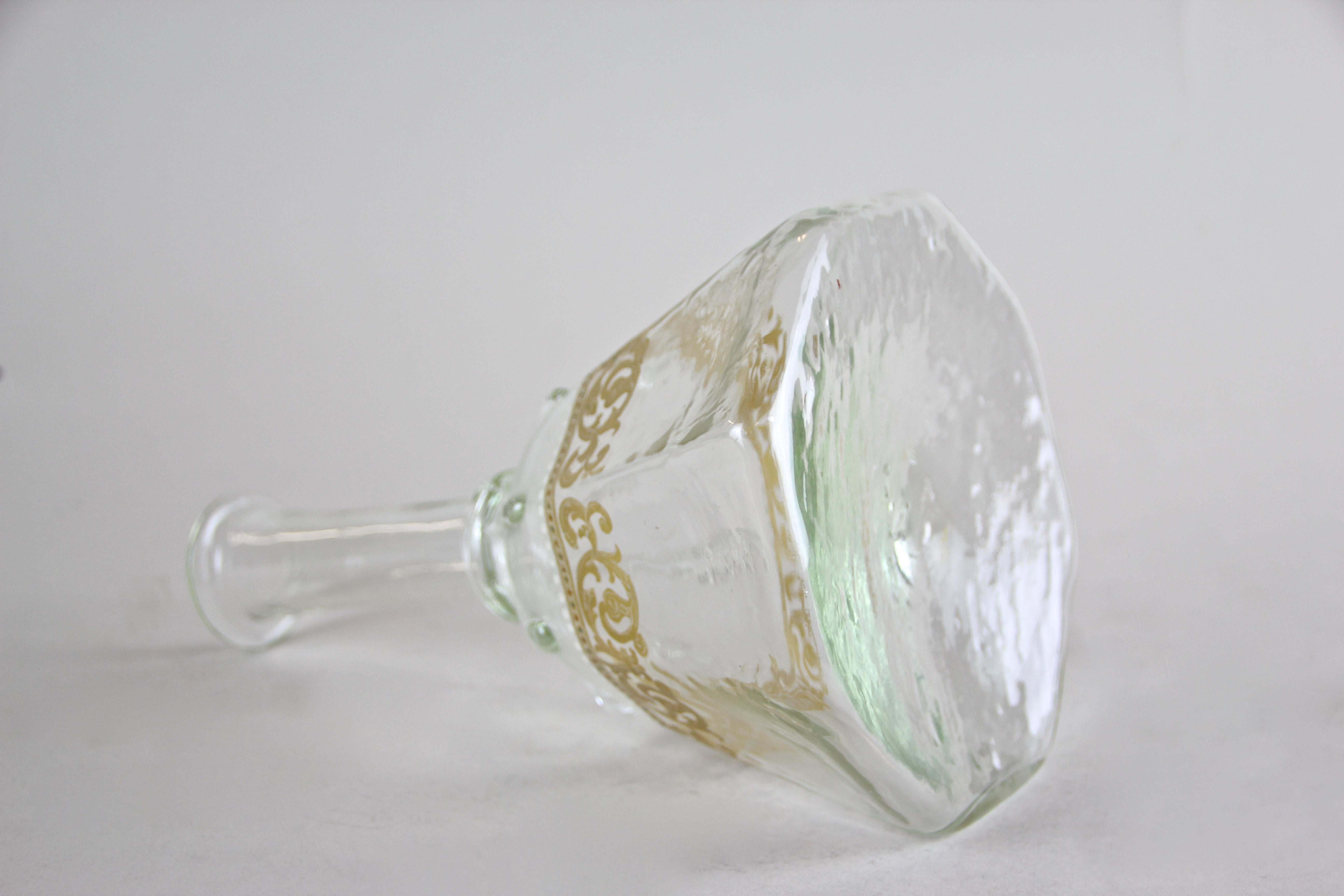 Biedermeier Glass Bottle with Lid Mouth Blown Enamel Painted, Austria circa 1850 5