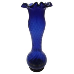 Biedermeier Glass Vase Cobalt Blue