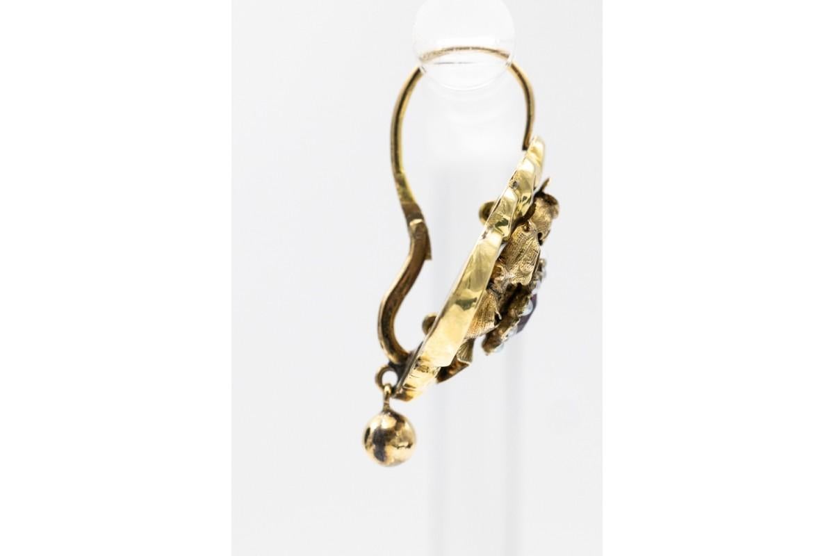 da uomo o donna Orecchini pendenti in oro Biedermeier, Austria-Ungheria, fine del XIX secolo. in vendita