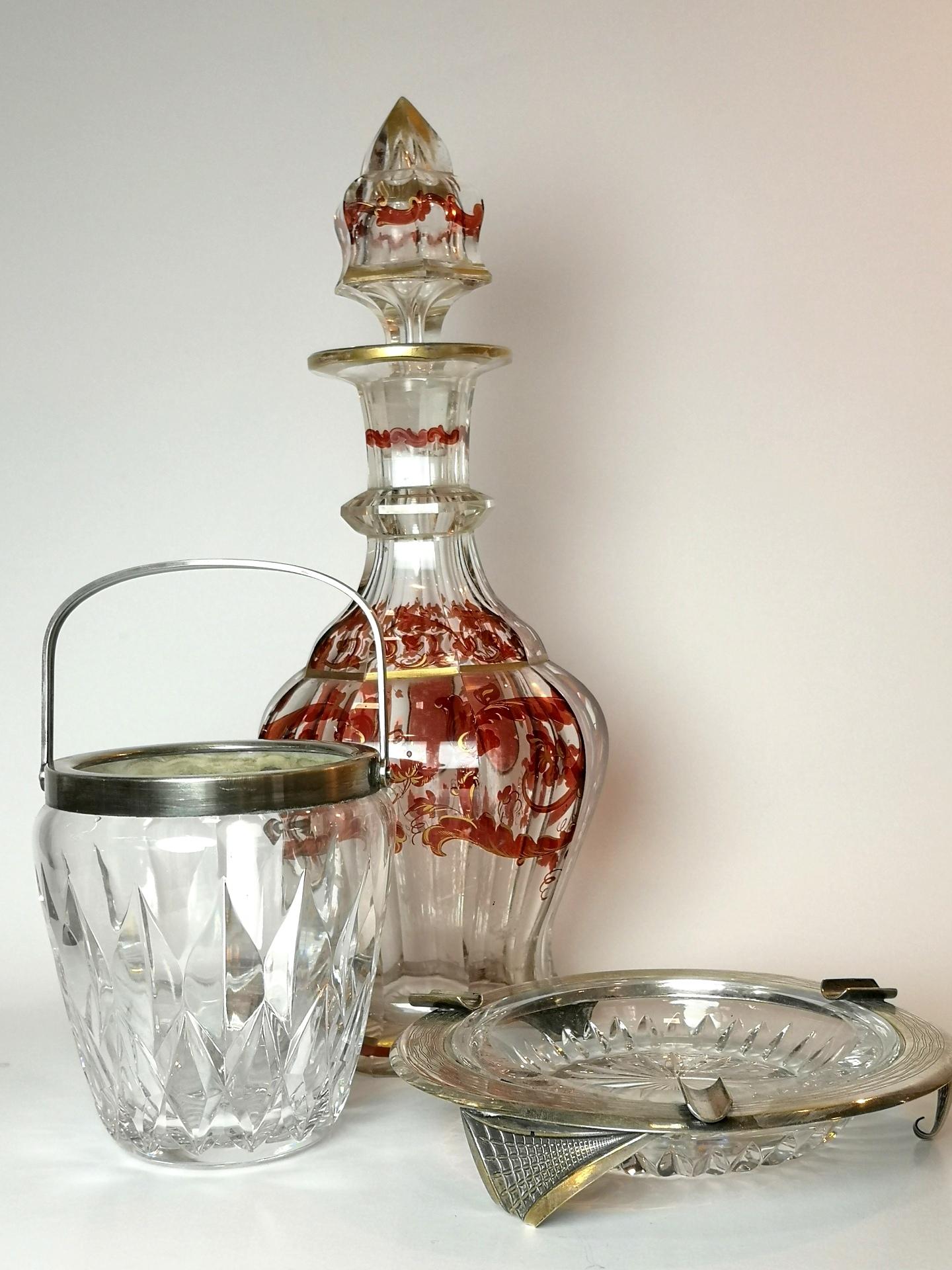Biedermeier Gold Plated Glass Decanter, Late 19th Century '5521' For Sale 6