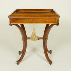 Biedermeier Inlaid Rosewood and Fruitwood Work Table