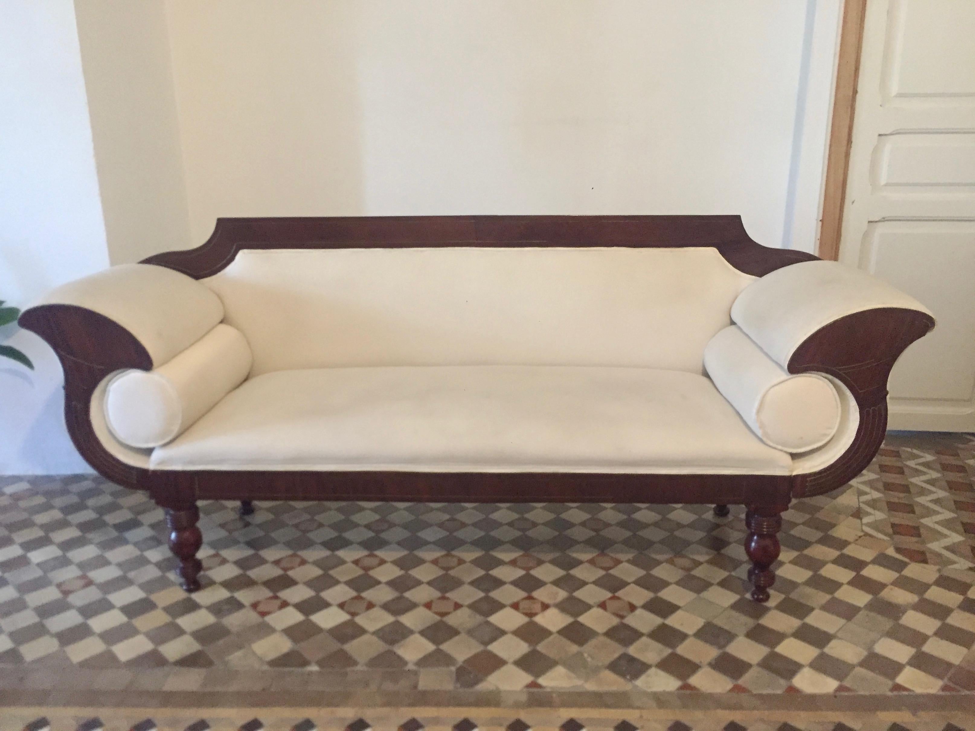  Biedermeier Louis Philippe Romantic Classic Cuban Mahogany Spanish Sofa, 1830 For Sale 10