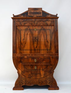 Biedermeier Lyra Secretary, Austro-Hungarian Empire, 1820s
