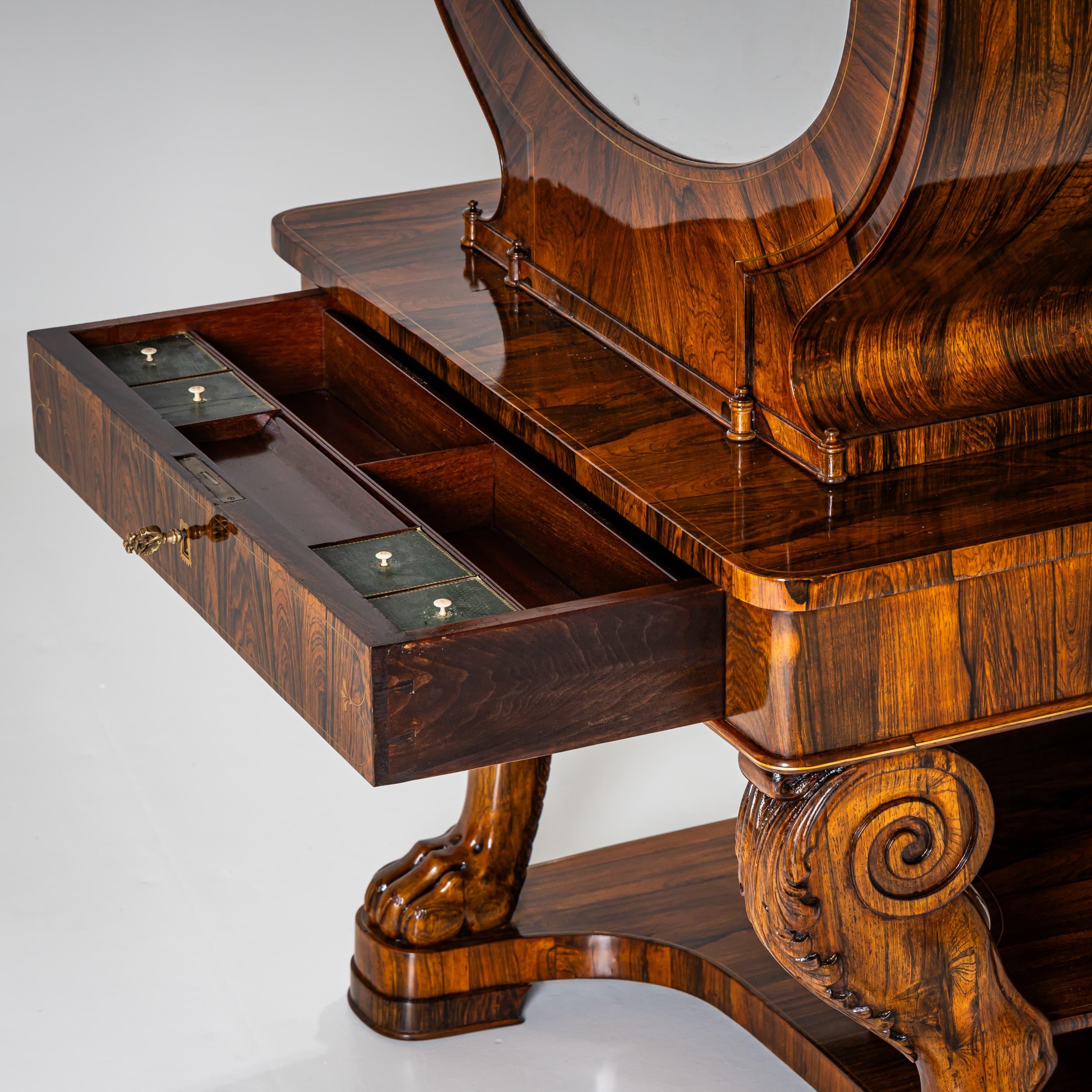 Biedermeier Lyra-Sekretärschreibtisch, um 1830 (Messing) im Angebot