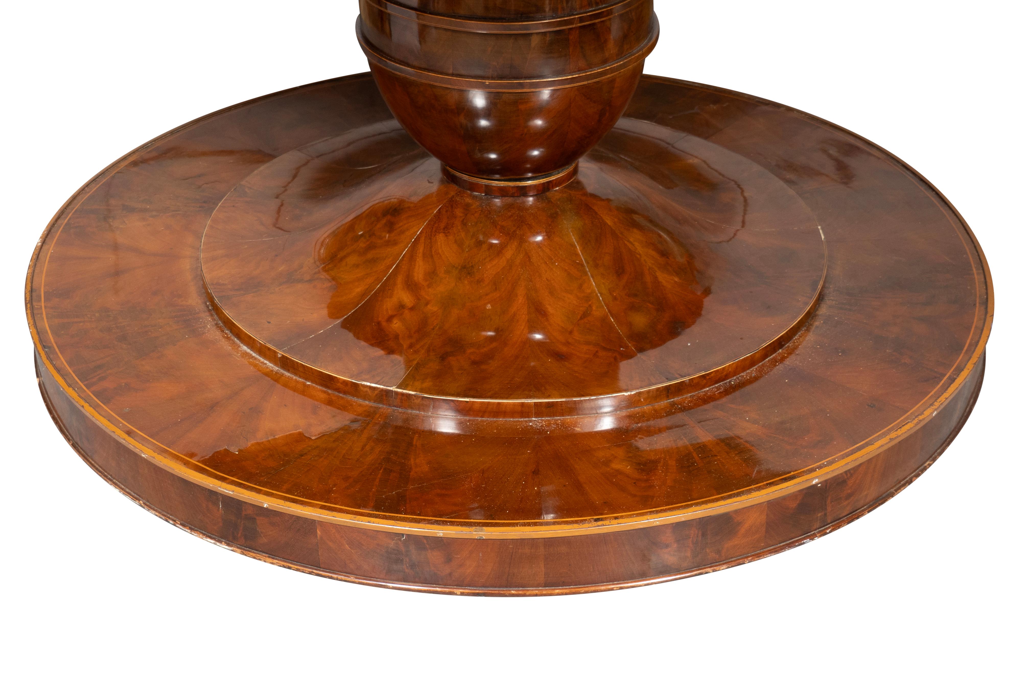 Biedermeier Mahogany And Satinwood Center Table In Good Condition For Sale In Essex, MA