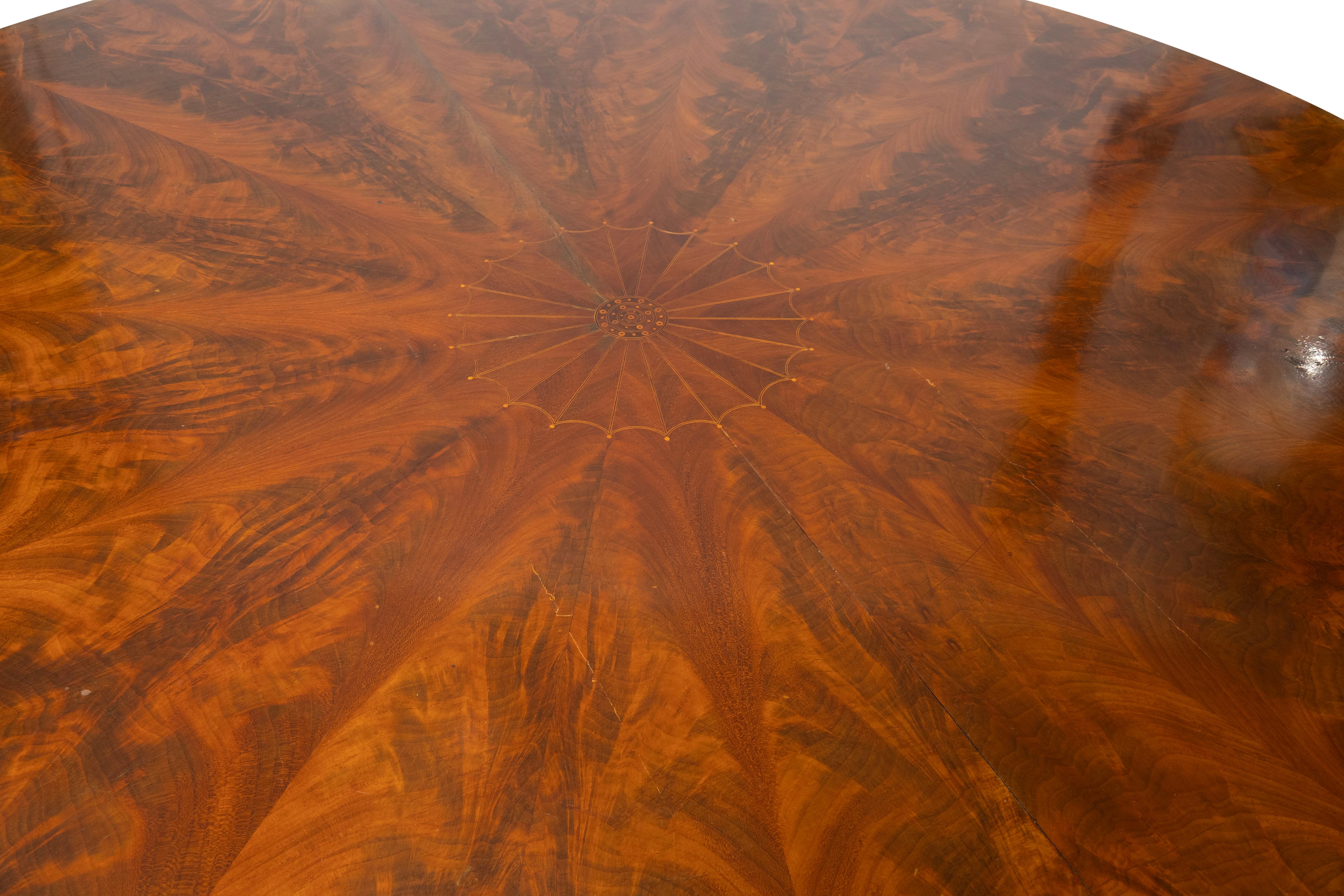 Mid-19th Century Biedermeier Mahogany And Satinwood Center Table For Sale