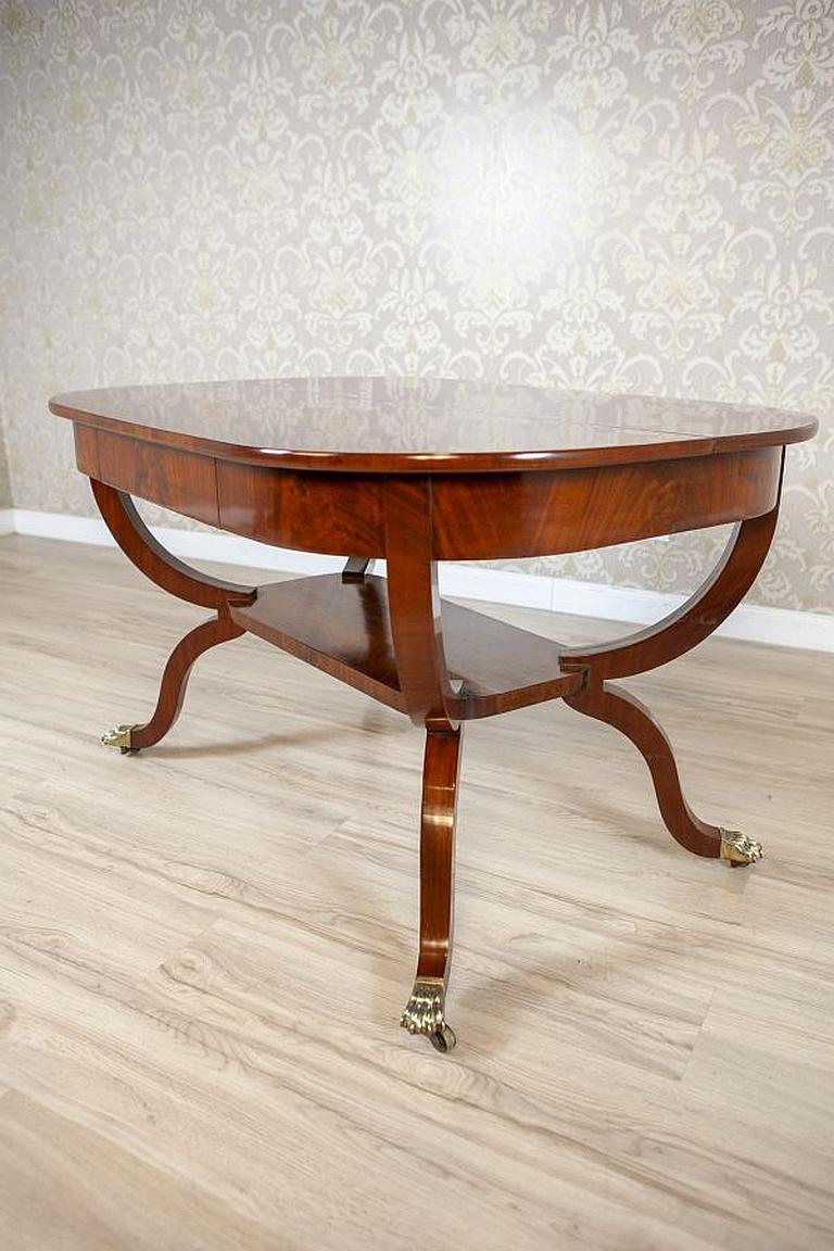 European Biedermeier Mahogany Center Table from the Late 19th Century For Sale