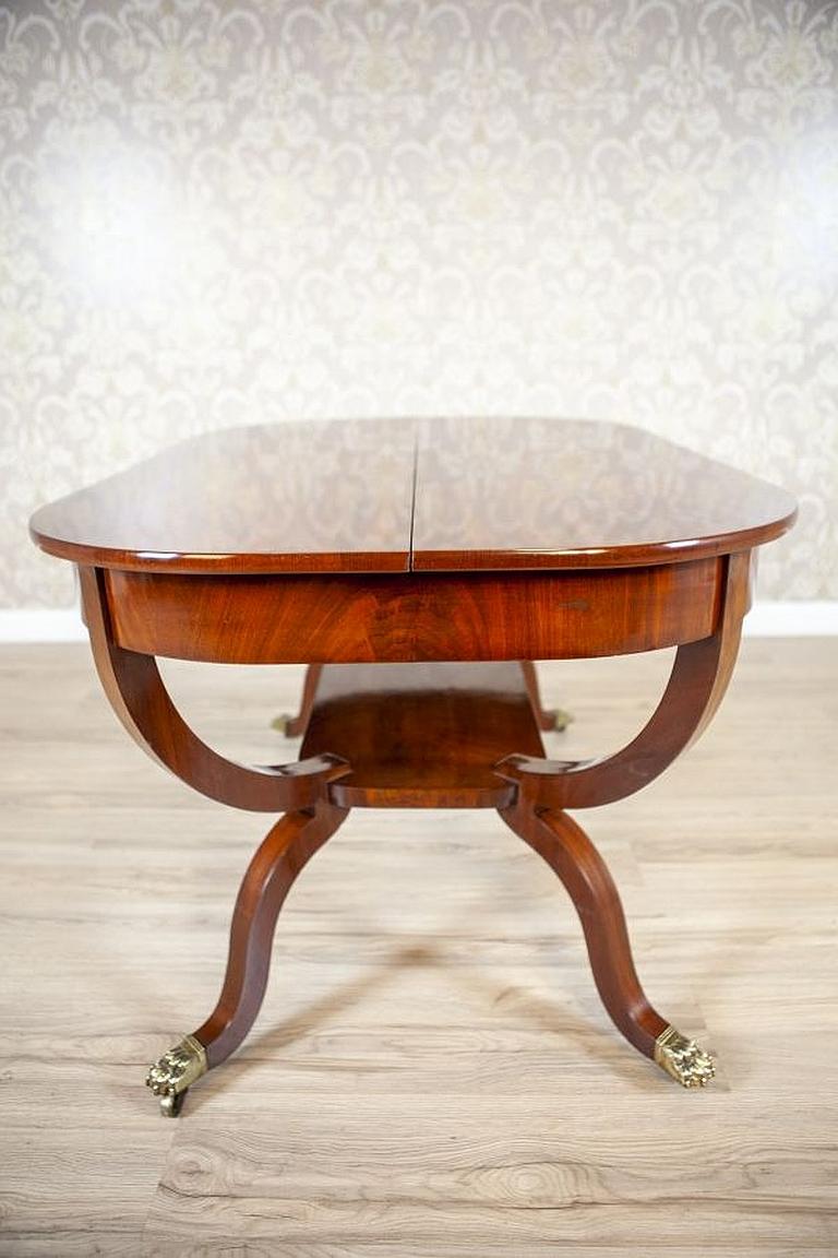 Biedermeier Mahogany Center Table from the Late 19th Century In Good Condition For Sale In Opole, PL