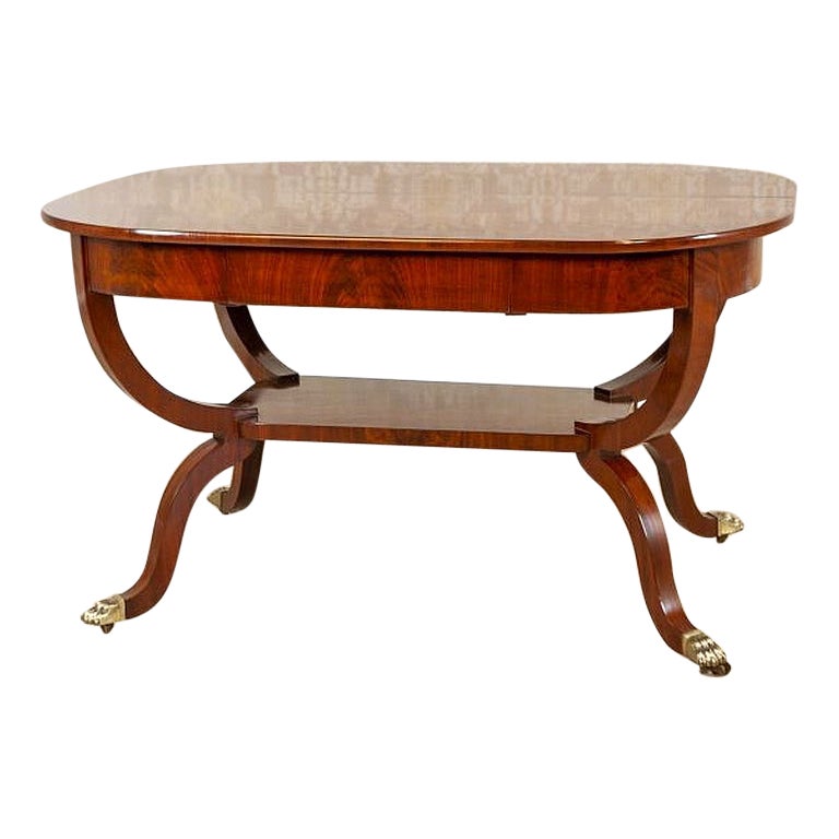 Biedermeier Mahogany Center Table from the Late 19th Century