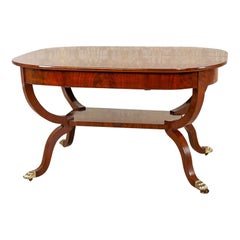 Tavolo da centro in mogano Biedermeier della fine del XIX secolo