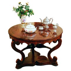 Antique Biedermeier Mahogany Centre Table, Workshop Johannes Klinckerfuss, 1830