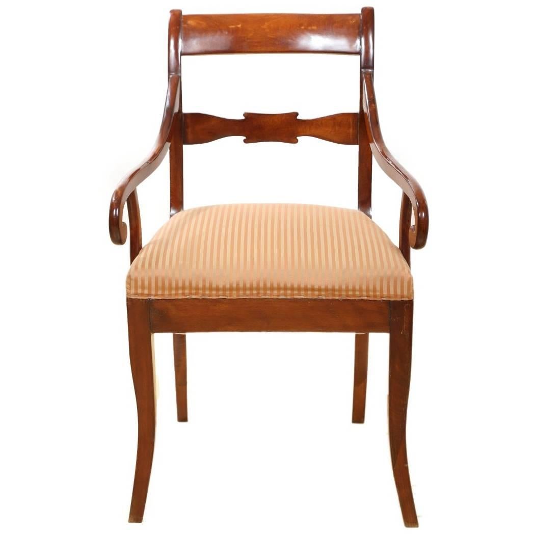 Biedermeier Mahogany Chair, circa 1830 For Sale