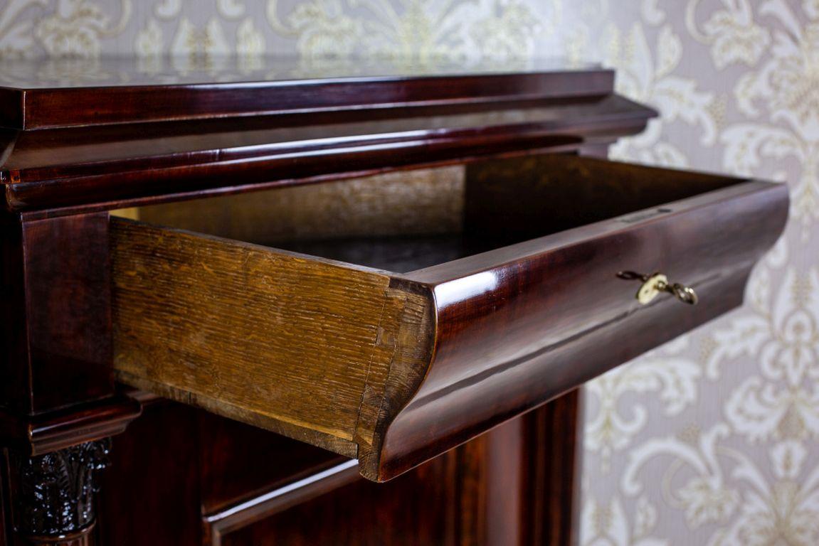 Biedermeier Mahogany Corner Cabinet, circa 1870, after Renovation For Sale 1