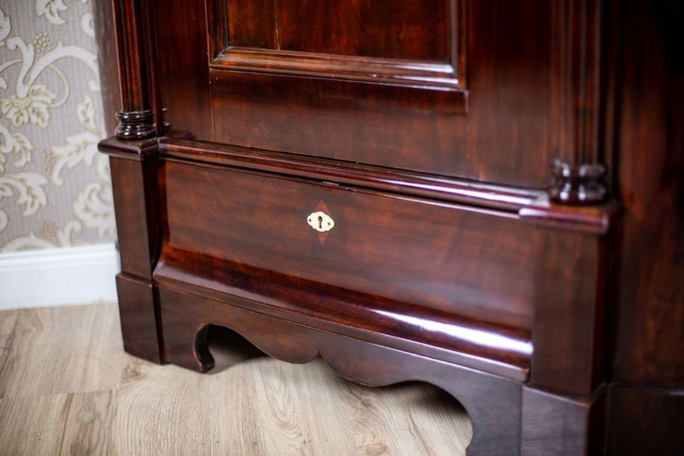Biedermeier Mahogany Corner Cabinet Circa 1870 After Renovation