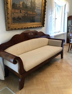 Biedermeier Mahogany Couch, from the First Half of the 19th Century