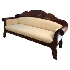 Biedermeier Mahogany Couch, from the First Half of the 19th Century