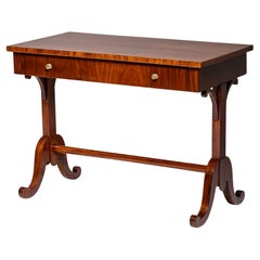 Antique Biedermeier Mahogany Desk, Mid-19th Century