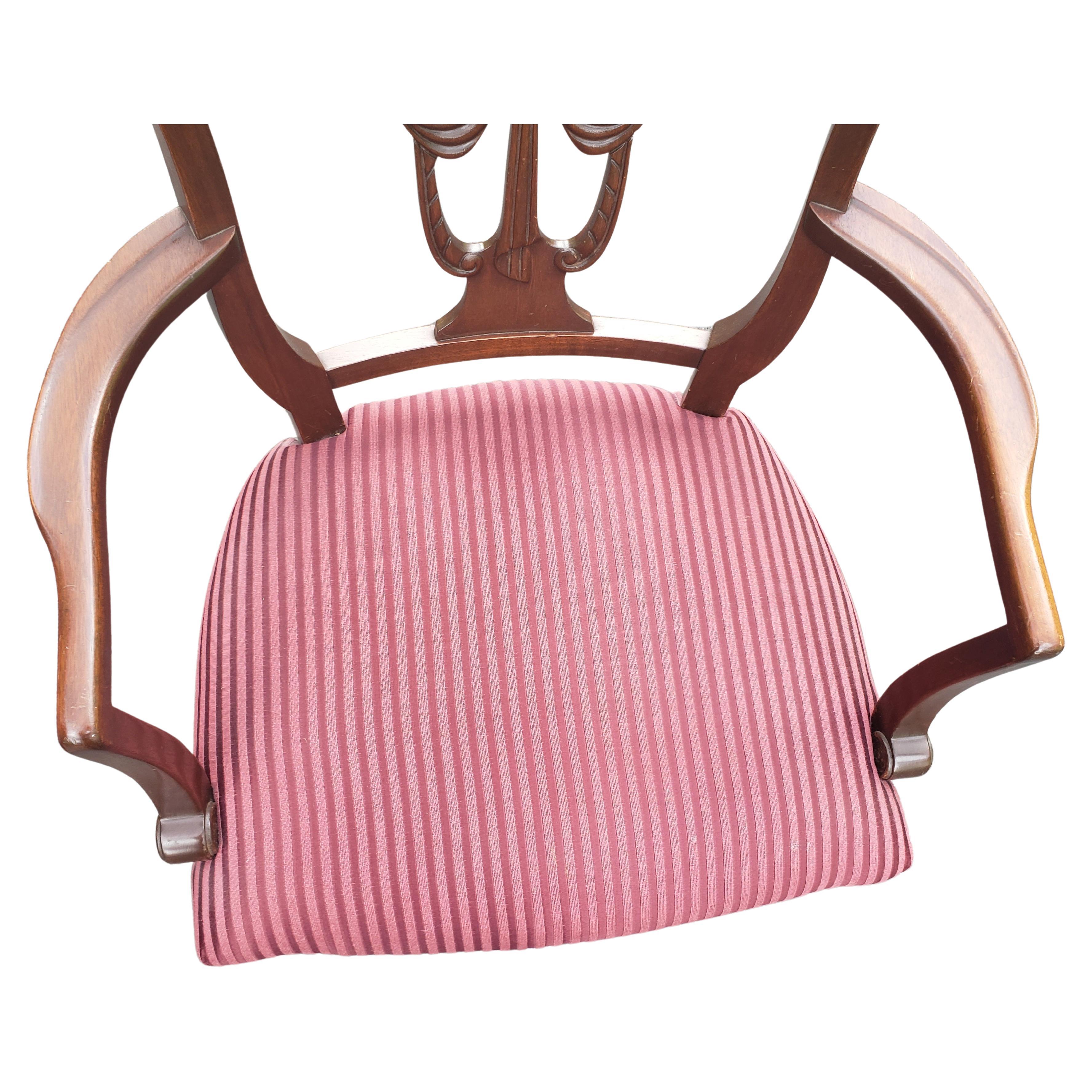 Biedermeier Mahogany Drapery Swag Shield Back Dining Chairs, C 1890s 1