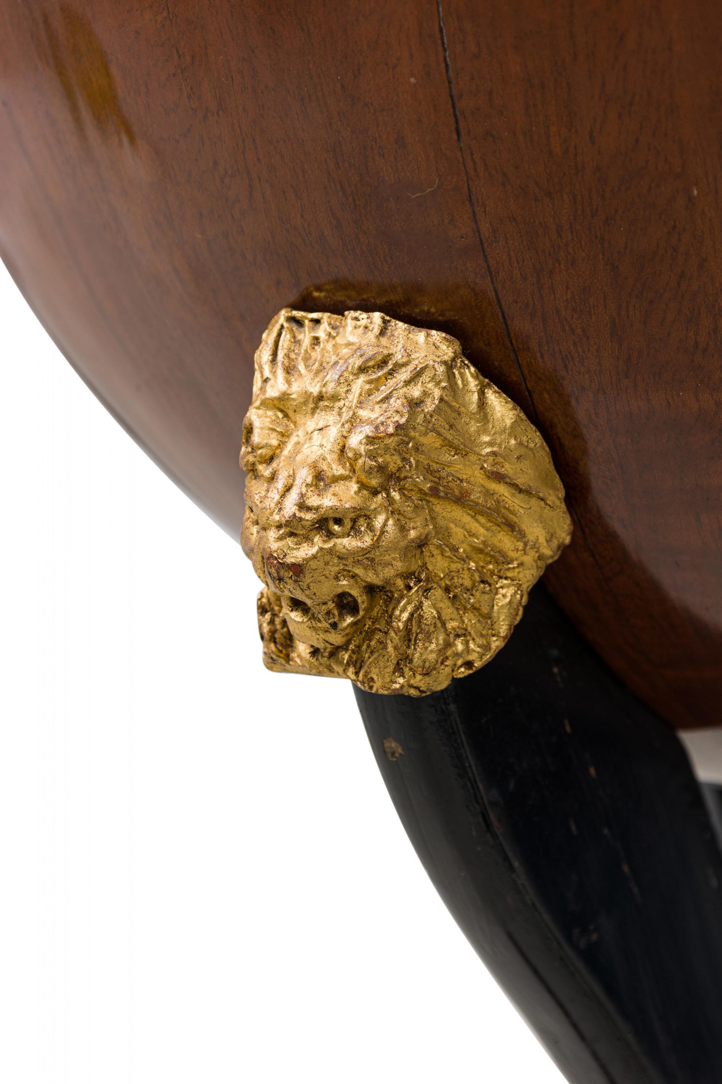 Biedermeier Mahogany Ebonized and Parcel-Gilt Globe Form Work Desk For Sale 4