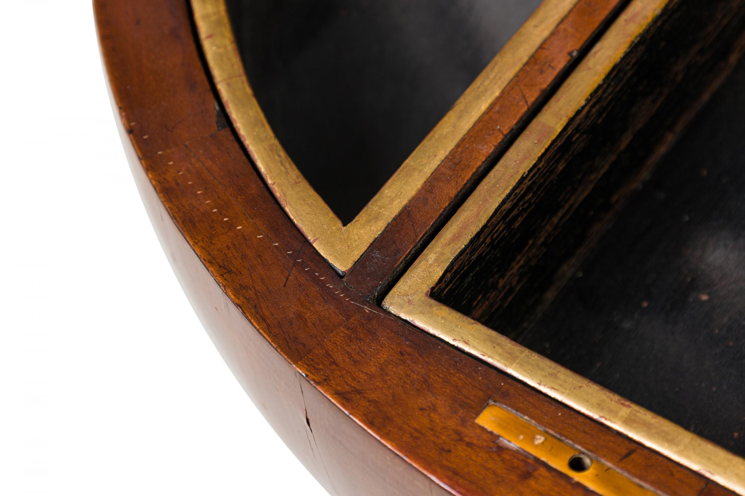 Biedermeier Mahogany Ebonized and Parcel-Gilt Globe Form Work Desk For Sale 10
