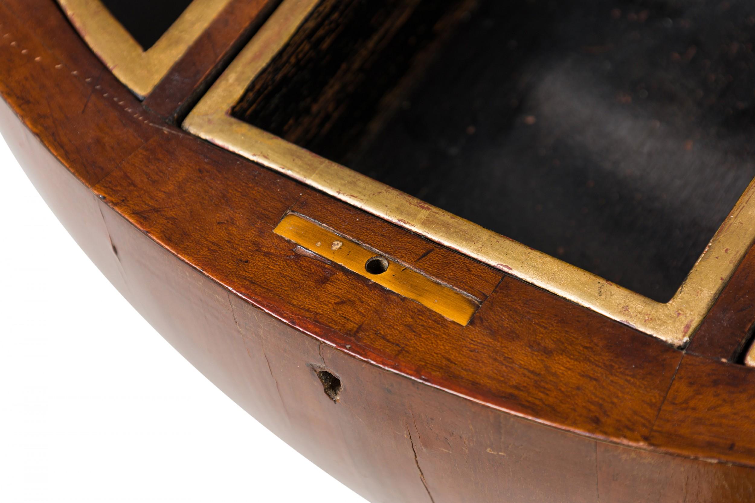Biedermeier Mahogany Ebonized and Parcel-Gilt Globe Form Work Desk For Sale 11