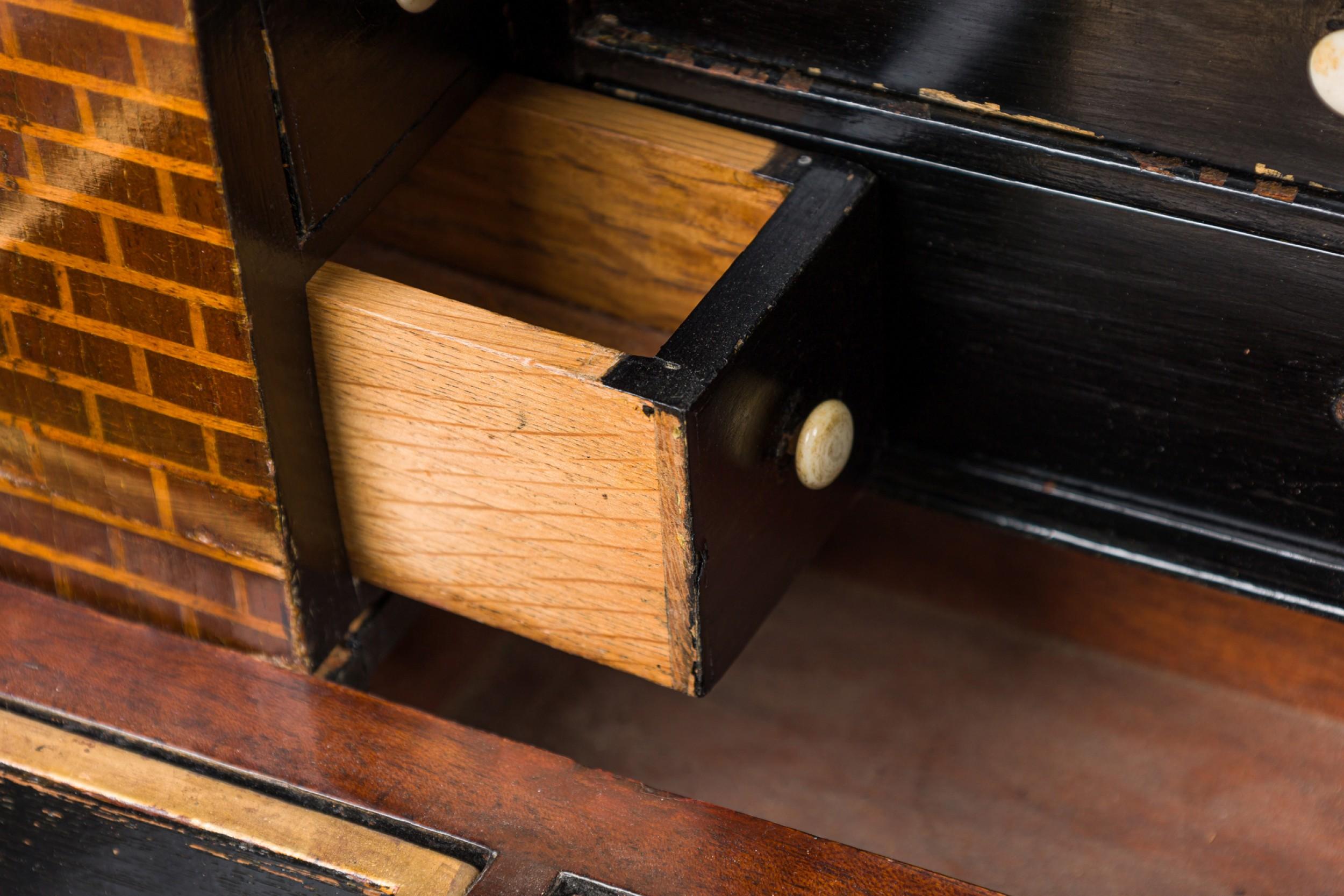 Biedermeier Mahogany Ebonized and Parcel-Gilt Globe Form Work Desk For Sale 12