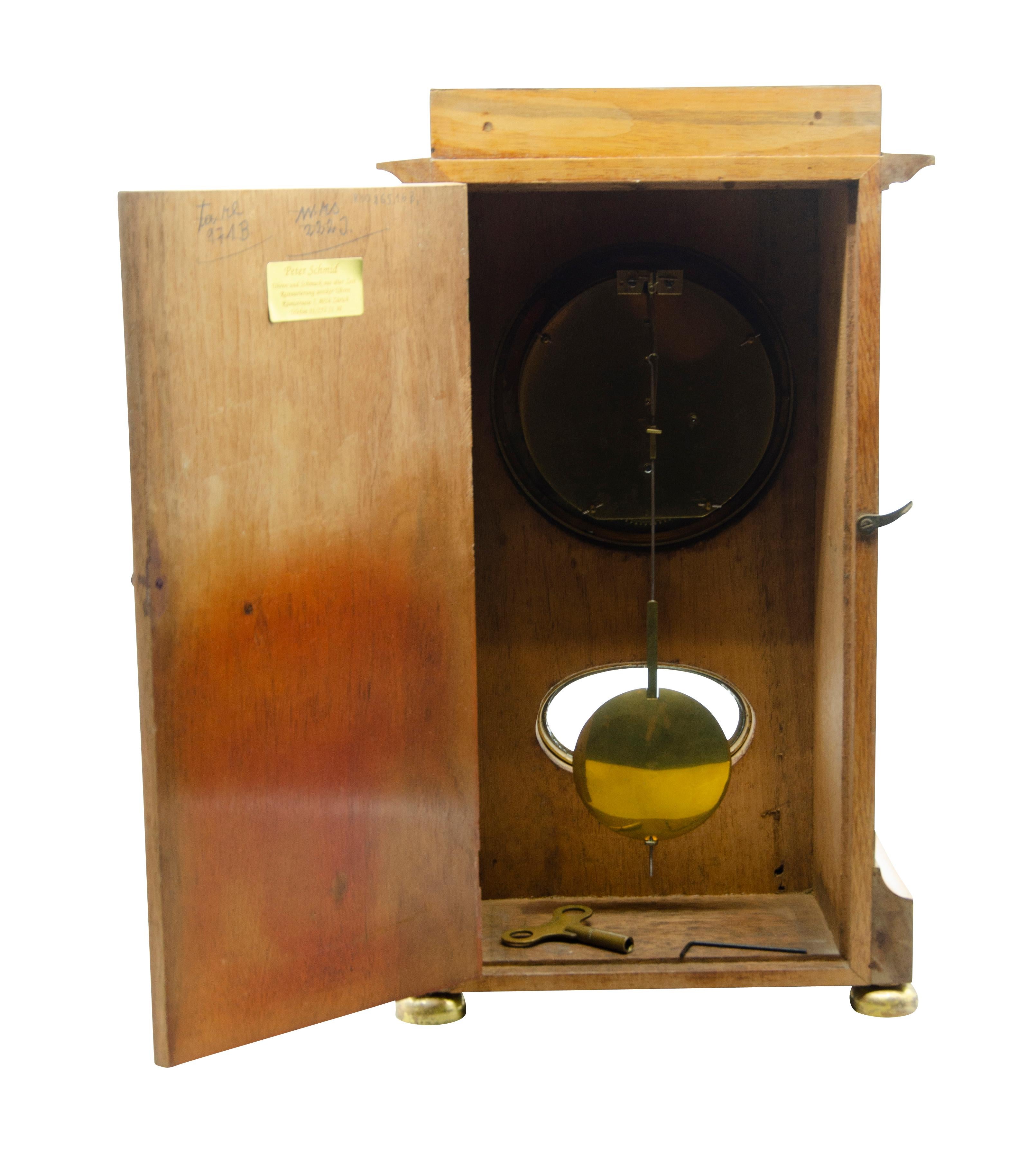 Biedermeier Mahogany Mantle Clock 1