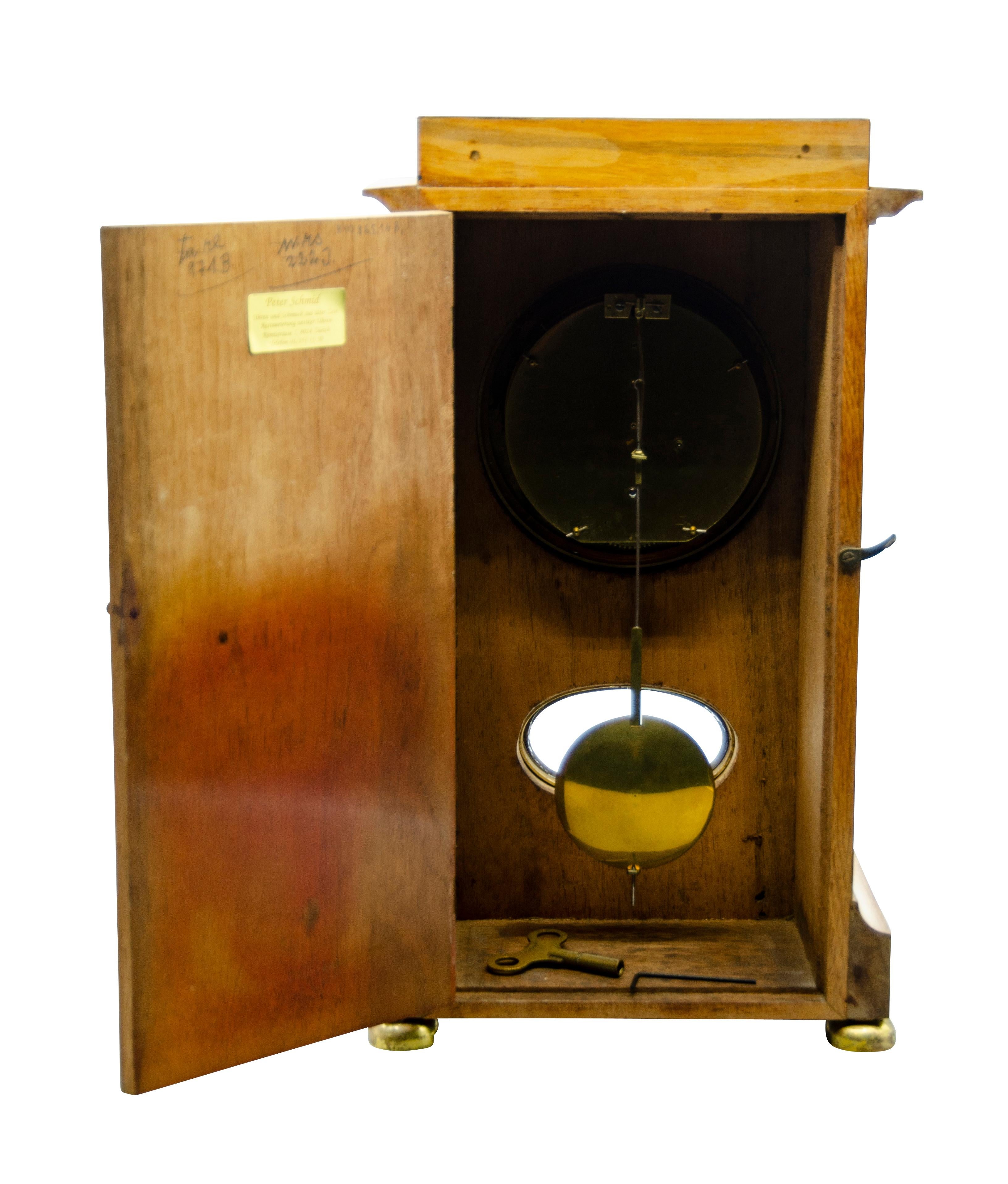 Biedermeier Mahogany Mantle Clock 4
