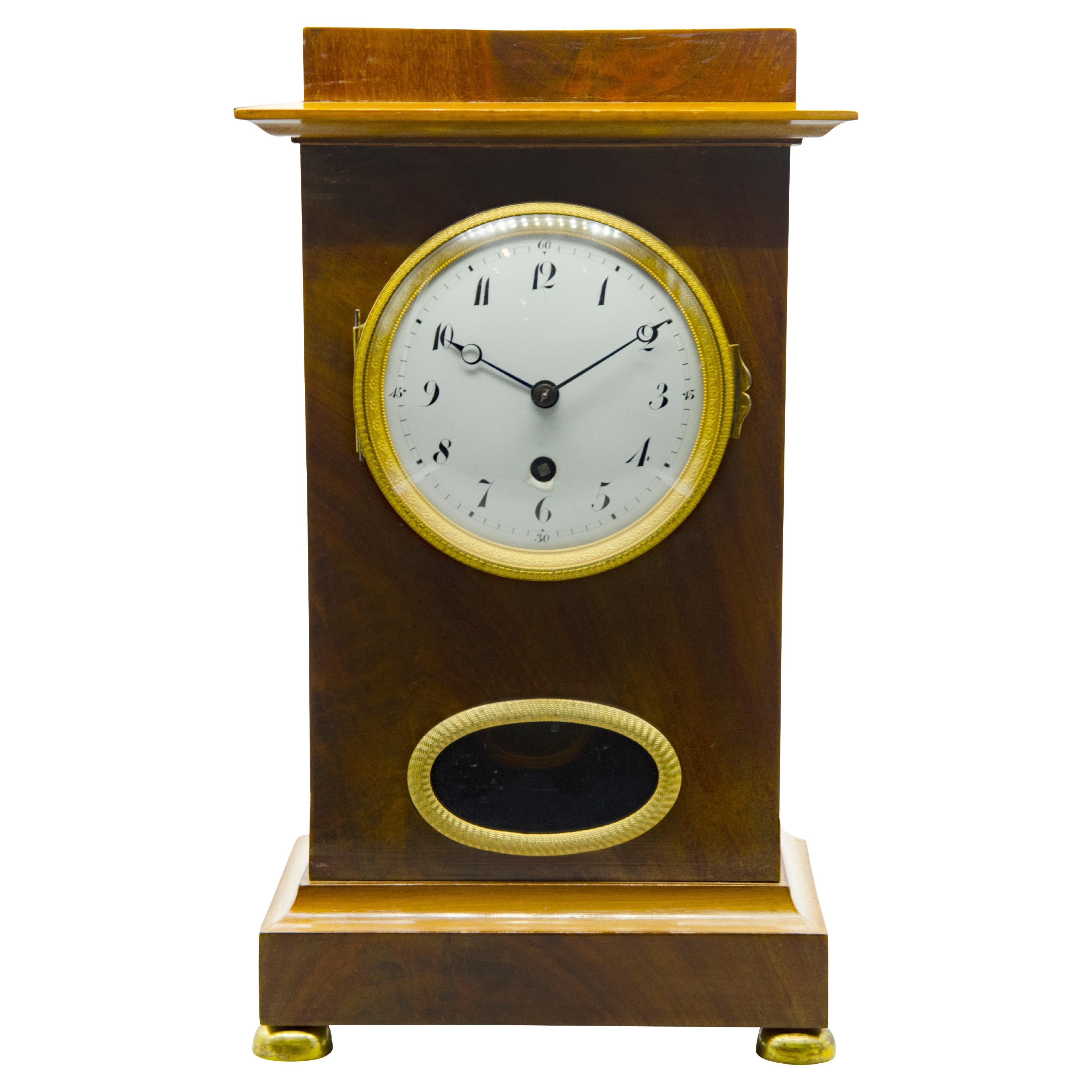 Biedermeier Mahogany Mantle Clock