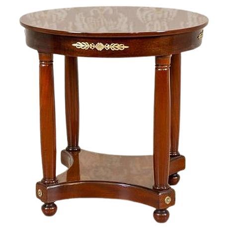 Biedermeier Mahogany Oval Side Table from the Late 19th Century